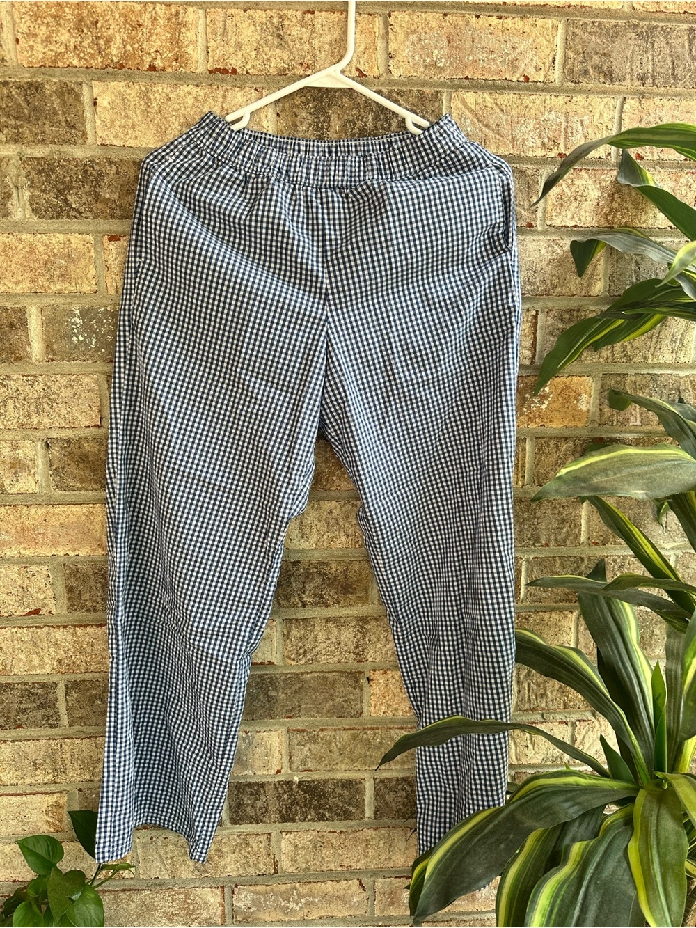 Hollister Navy and White Gingham pajama pants